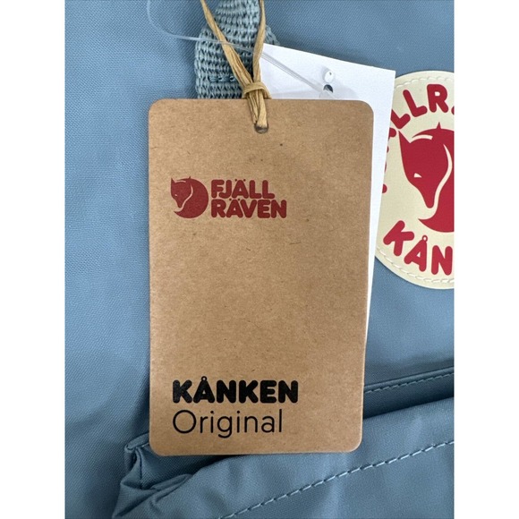 Fjallraven Kanken Backpack 23510. Sky Blue. Inside, Front And Side Pockets. - Picture 5 of 7